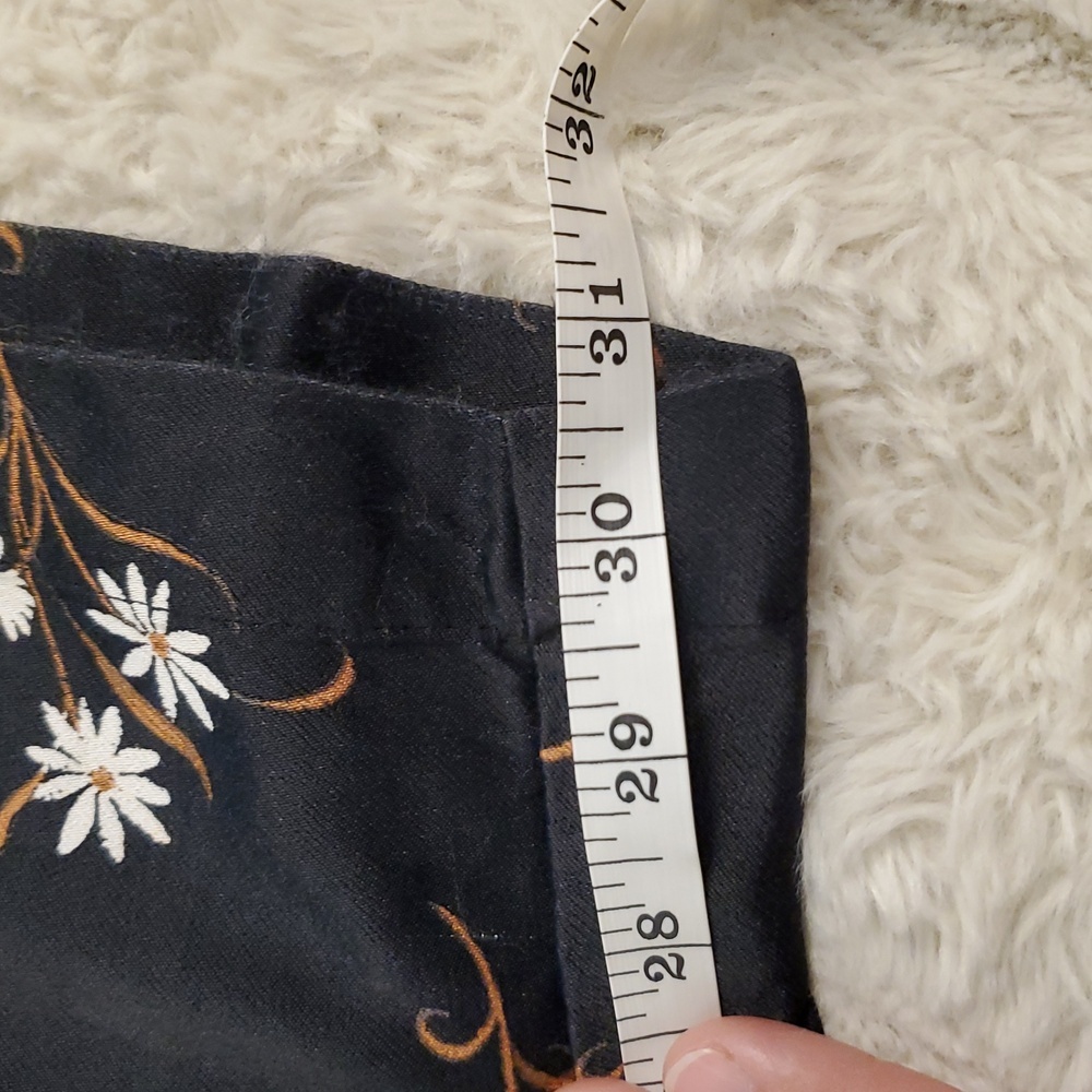 Anthropologie Navy Floral Wide-Leg Pants - Picture 2 of 16